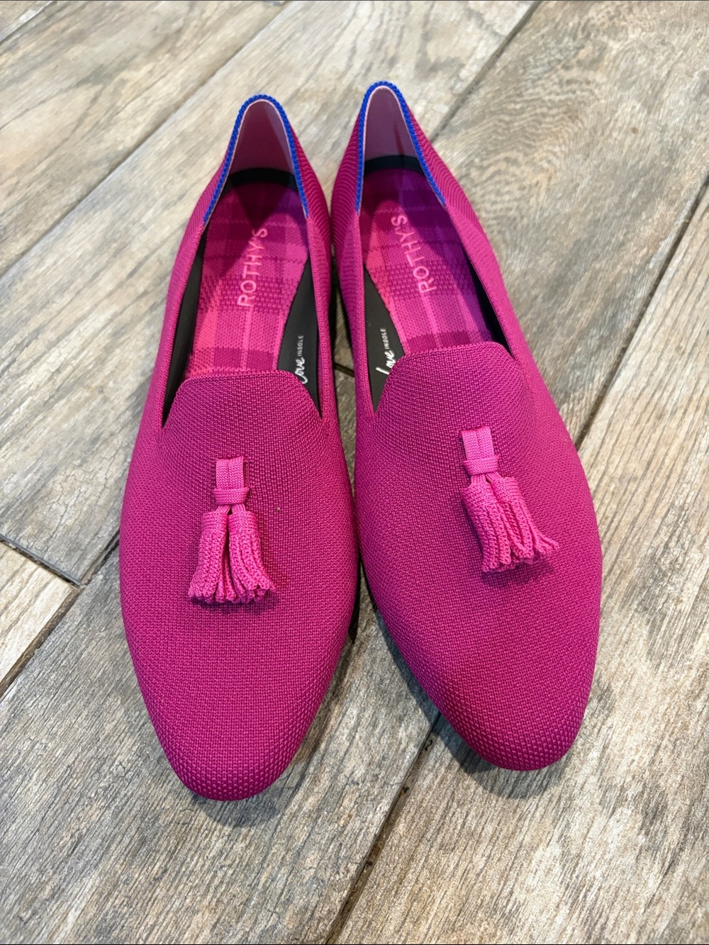 Rothy's Almond Tassel Loafers Pink Bramble Women’s size 12